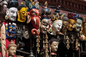 Masks for sale in Kathmandu. Image by A Harrison