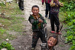 Nepalese children in local village. Image by A Harrison
