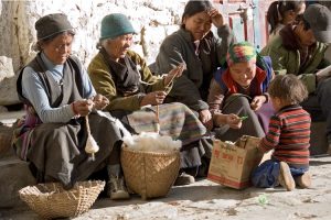 Villagers at Lo Manthang.  Image by A Harrison