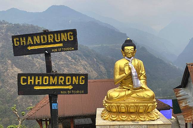 First time trekkers in Nepal Buddha 600x 400
