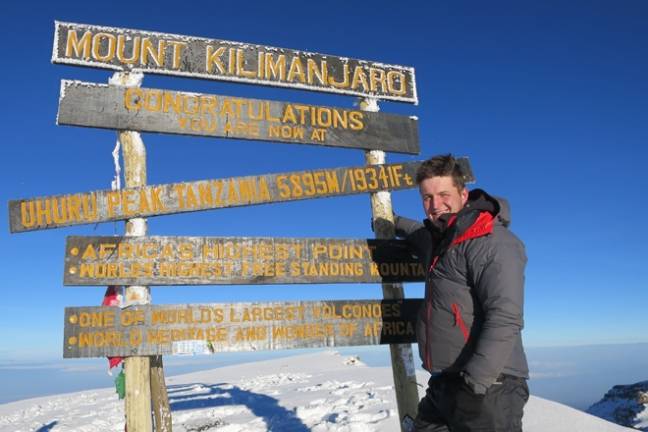 Harry Gray on Kili summit feb15