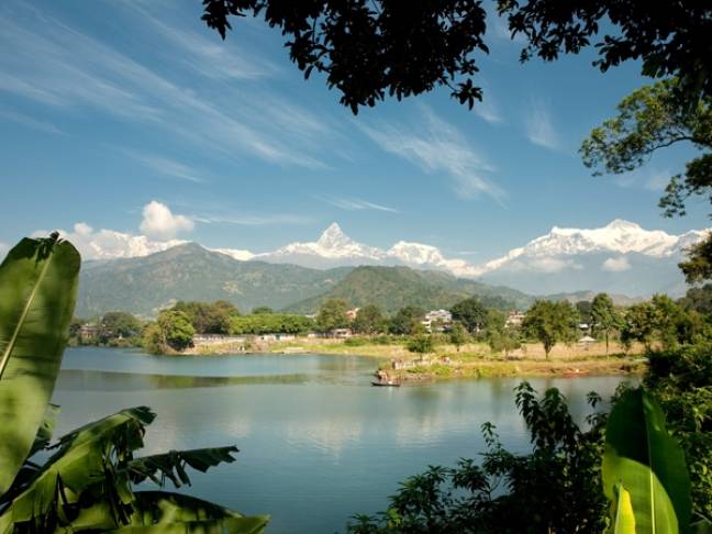 Best places to visit nepal Phewa Tal lake Pokhara annapurnas