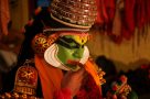 Preparing for a Kathakali show in Kerala