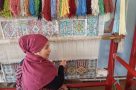Hand loom weaving in the Fergana Valley, Uzbekistan