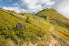 Foot path along the ridge from the peaks of Chleb and Hromové.