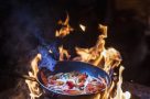Campfire cooking at the lodge