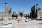 Sightseeing in Registan Square, Samarkand. Image by L Denniff