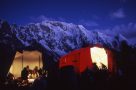 Camp at Gore II by night. Image by J Turner