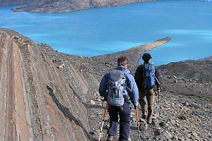 Views of the Upsala Glacier on the Fossil Canyon walk from Estancia Cristina