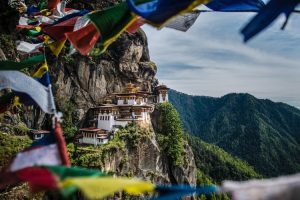 Taktsang Monastery and prayer flags