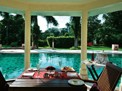 Poolside dining