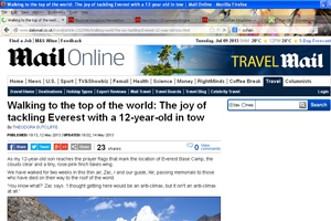 Daily Mail - walking to the top of the world