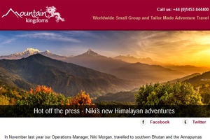 April e-newsletter - Niki's new Himalayan adventures